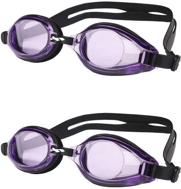 AQUSUIT 일반수경 TG-1500 2p, 퍼플 + 블랙, 1개