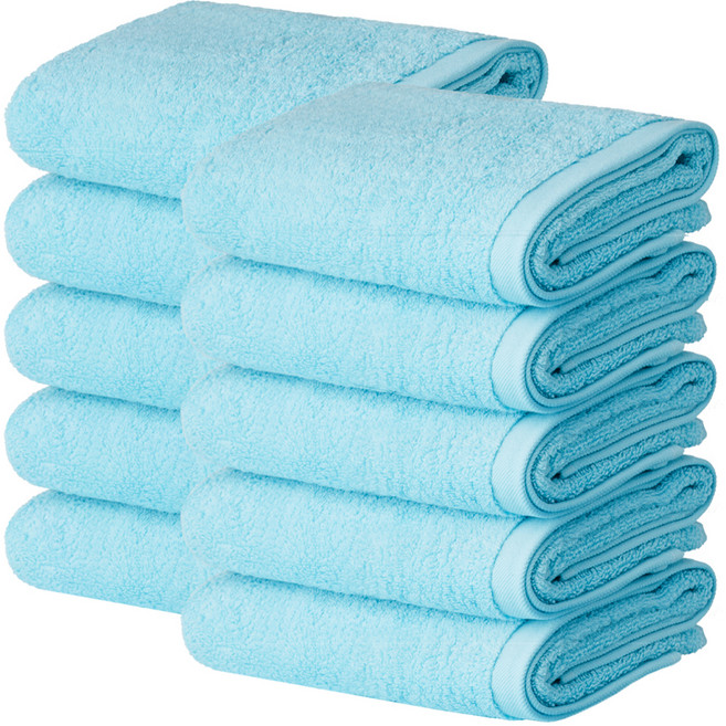 소프트터치 컬러풀 세면타월 40 x 80 cm 150g 30수 면사, 블루, 10개