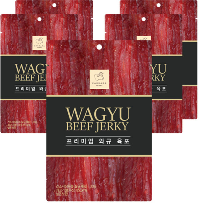 카라라 프리미엄 와규 육포, 30g, 5개