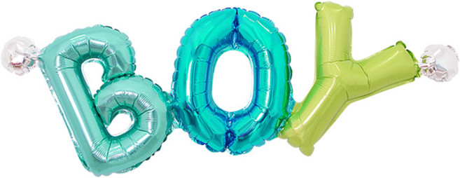 파티팡 이니셜은박풍선 BOY, 혼합 색상, 4세트