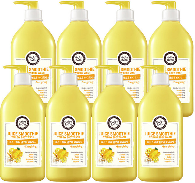 해피바스 쥬스 스무디 옐로우 바디워시, 800g, 8개