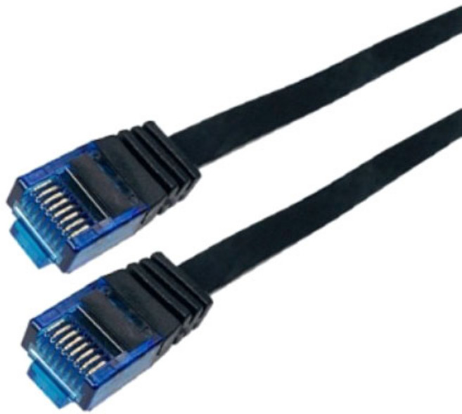 랜스타 CAT.7 UTP 평면 랜케이블 블루콘넥터 DIRECT 15m, BLACK, 1개