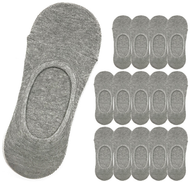 양말공장 여성용 자물쇠밴드 스포츠 페이크삭스 세트, 그레이, 15개