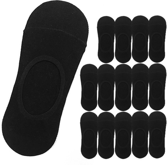 양말공장 여성용 자물쇠밴드 스포츠 페이크삭스 세트, 블랙, 15개