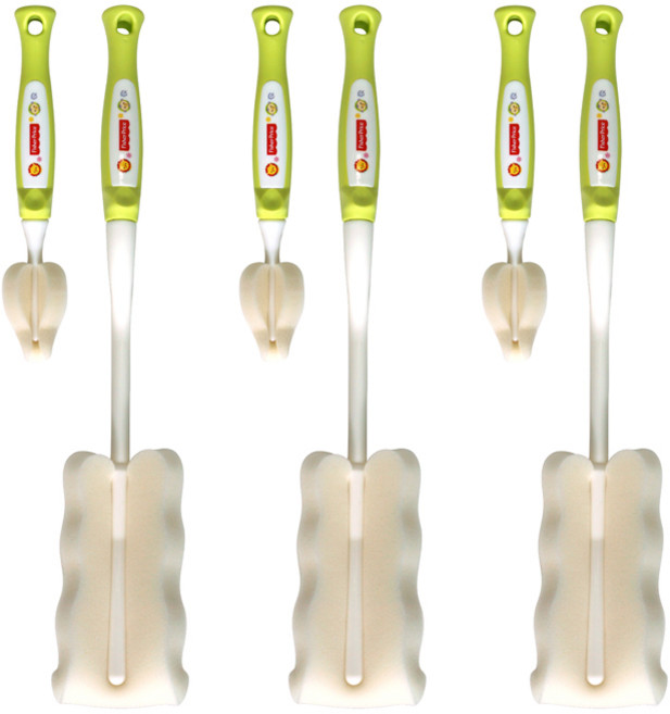 피셔프라이스 소프트 젖병솔 + 미니브러쉬, 그린, 3세트