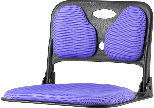 청심의자 폴더백 듀얼 좌식의자 메쉬원단 블랙바디, 바이올렛