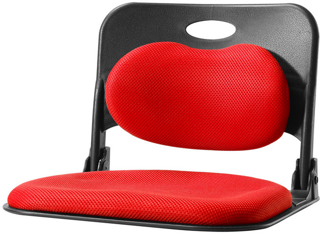 체어포커스 폴더백 하트요추 접이식 좌식의자, 레드