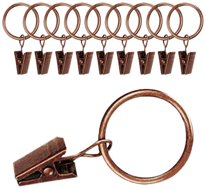 아이프렌즈 메탈릭 커튼 집게링 32mm, 브론즈, 10개