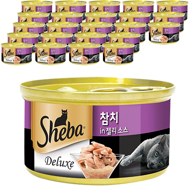 쉬바 1세 이상 고양이 간식 캔, 혼합맛(참치/젤리소스), 85g, 24개