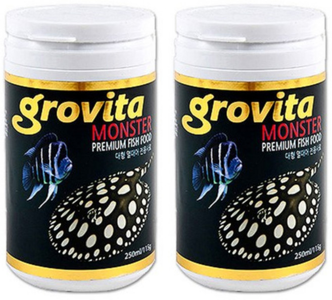 그로비타 몬스터 대형어 사료, 250ml, 2개