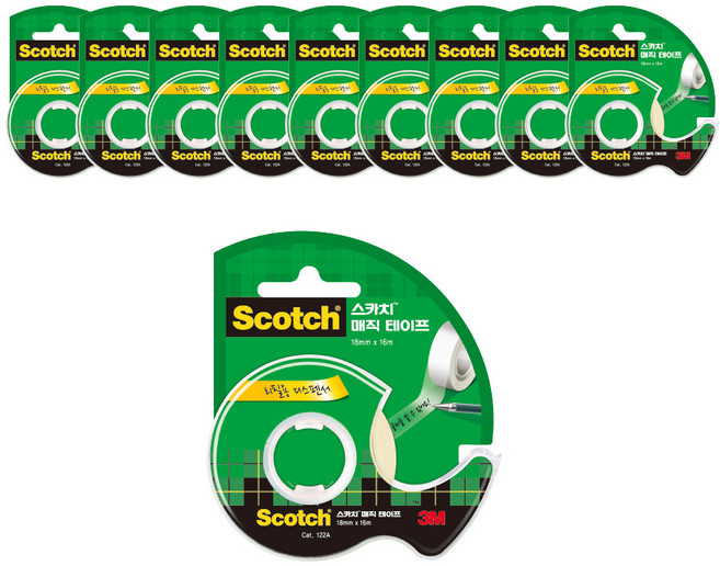 쓰리엠 스카치 매직 테이프 디스펜서 122 18mm x 16m, 10개