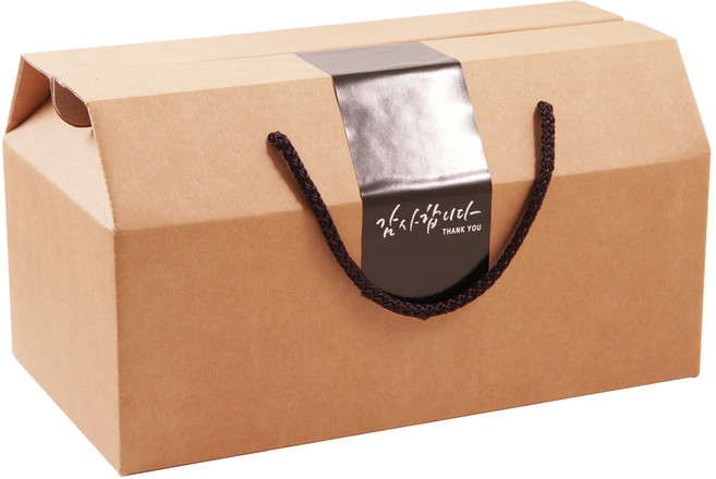 봄91 끈손잡이 다용도 손잡이박스 5호 29.5 x 16.5 x 11 cm + BOM 감사합니다 플래그 마감스티커 흰색 4p + 검은색 4p, 혼합 색상, 1세트