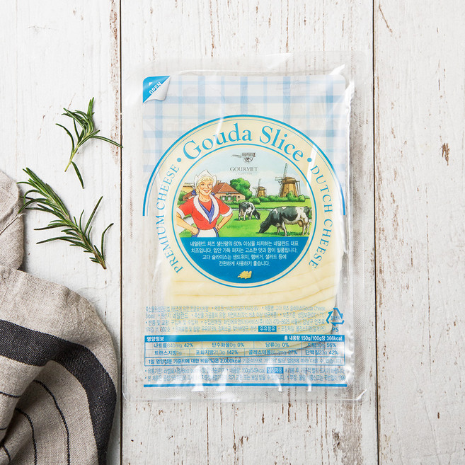 Hazeleger 고다 치즈 슬라이스, 150g, 1개입, 1개