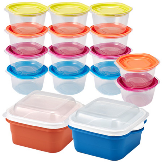 씨밀렉스 쿡밥 전자레인지용 쿡찜기 2p + 밥보관용기 쿡밥 14p, 혼합색상, 1세트