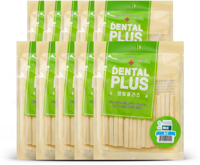 덴탈플러스 강아지 덴탈껌, 밀크, 100g, 10개