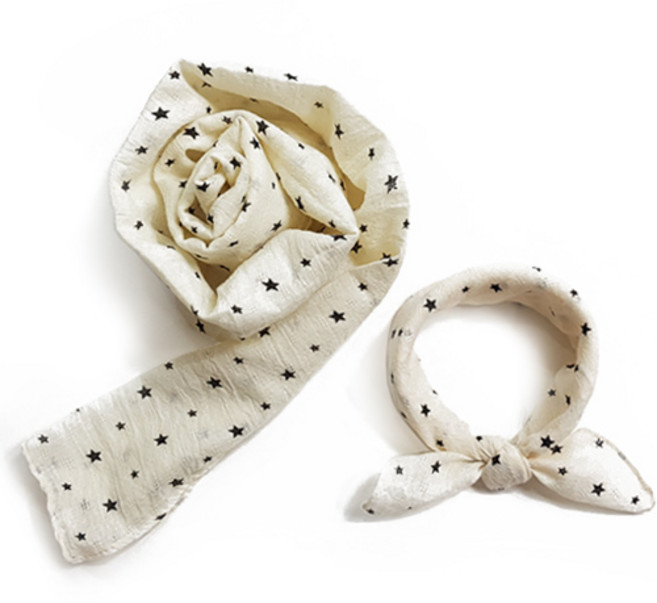 우주아이 여아용 살랑살랑 스타 스카프 + 머플러 2종 세트
