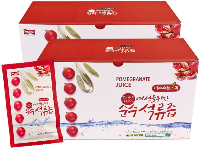 렛츠미 순수 리얼석류즙, 100ml, 60개입