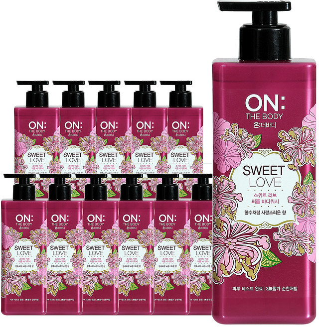 온더바디 퍼퓸 바디워시 스위트 러브, 500g, 12개