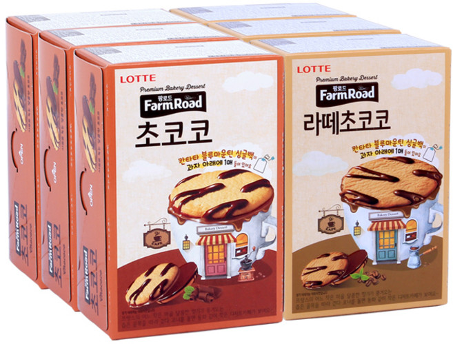 롯데제과 팜로드 초코코 75g x 3p + 라떼 초코코 75g x 3p, 1세트