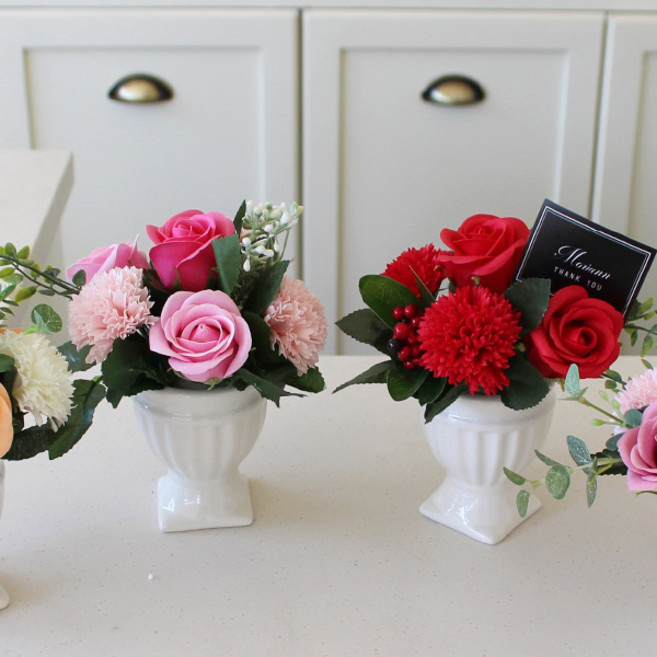 모리앤 비누꽃 빅토리아 센터피스 카네이션화분, 레드 + 핑크, 1세트