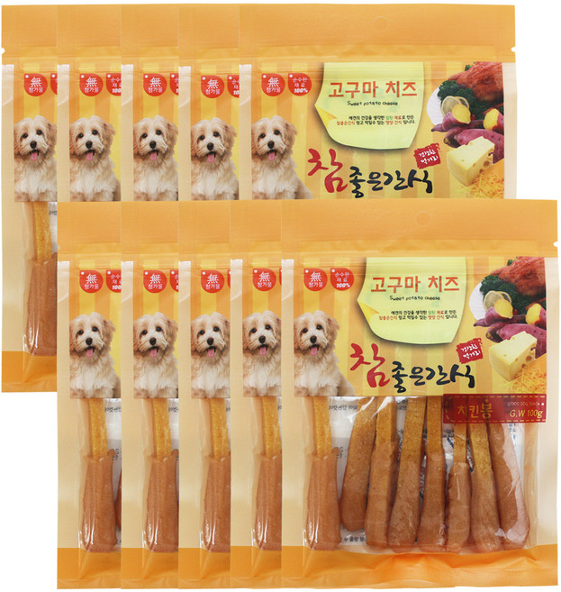 참좋은간식 고구마치즈 강아지간식, 치킨샌드위치, 100g, 10개