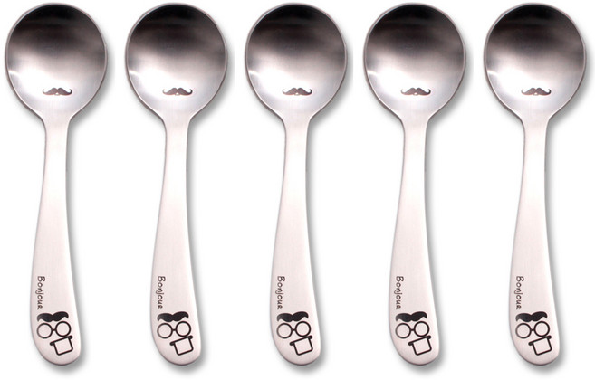 라온누리 봉쥬키친 유아 스푼 일반 5p, 혼합 색상, 5개