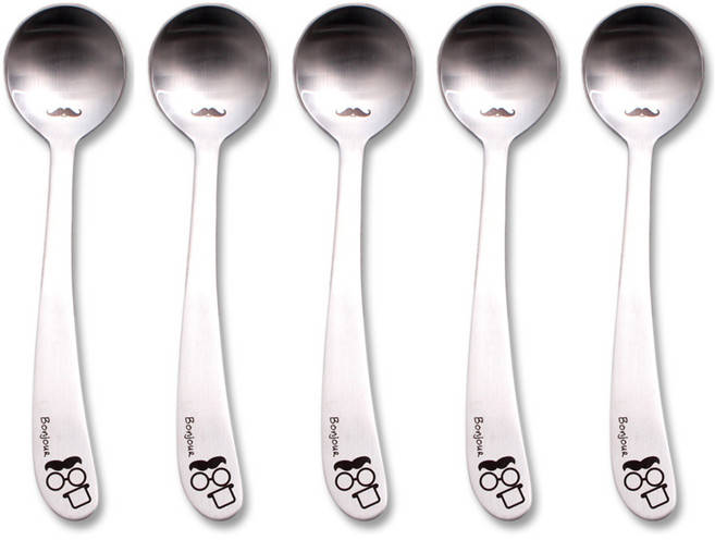 라온누리 봉쥬키친 유아 스푼 롱 5p, 혼합 색상, 단품, 5개입