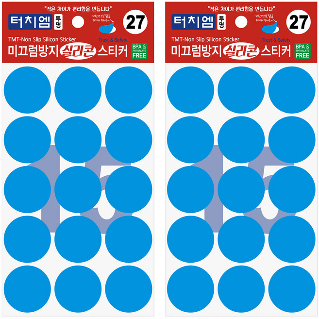 터치엠 미끄럼방지 실리콘 스티커 투명 15p, 2개