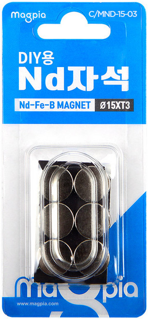 마그피아 DIY용 네오디움 강력자석 15 x 3 mm, 12개