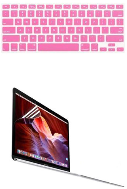 뉴비아 프리미엄 크리스탈 가드 맥북 15프로 핑크실리콘 키스킨 + 액정필름, 혼합 색상, 1세트