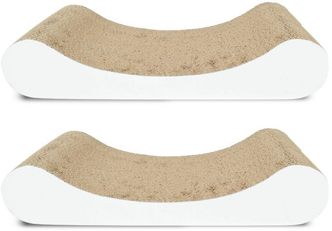 딩동펫 고양이 평판형 스크래쳐 J타입 + 캣닢, 화이트, 2개