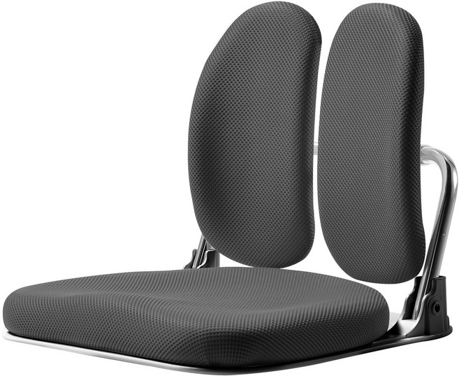 청심의자 폴더 스마트듀얼 고급형 좌식의자 블랙바디 메쉬원단, 올블랙