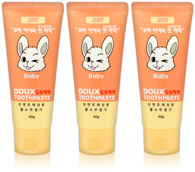 28탁 이엘 키즈 도우 치약, 60g, 3개
