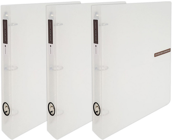 에코청운 칼라칩 D링 바인더 3cm A4 3공, 투명, 3개