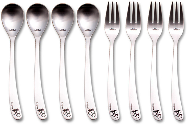 라온누리 봉쥬키친 티스푼 세트, 1세트, 티스푼 4p + 티포크 4p