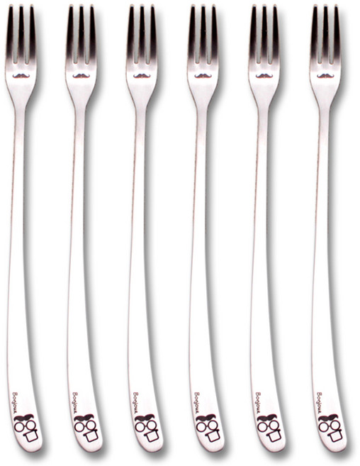 봉쥬키친 슬림티포크, 혼합색상, 6개