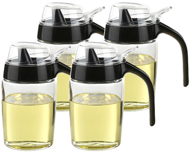 시노글라스 원터치 오일병 블랙, 250ml, 4개