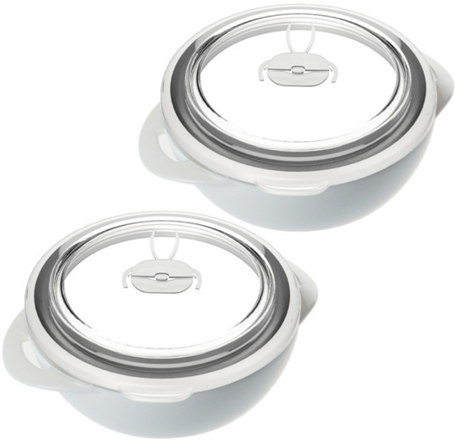 버즈 스텐 대접 세트, 혼합색상, 2세트, 스텐 대접 그릇 + 보온뚜껑