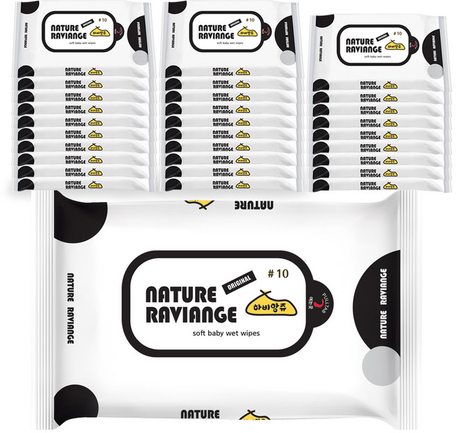 하비앙쥬 미니 물티슈 휴대용, 10매, 30개