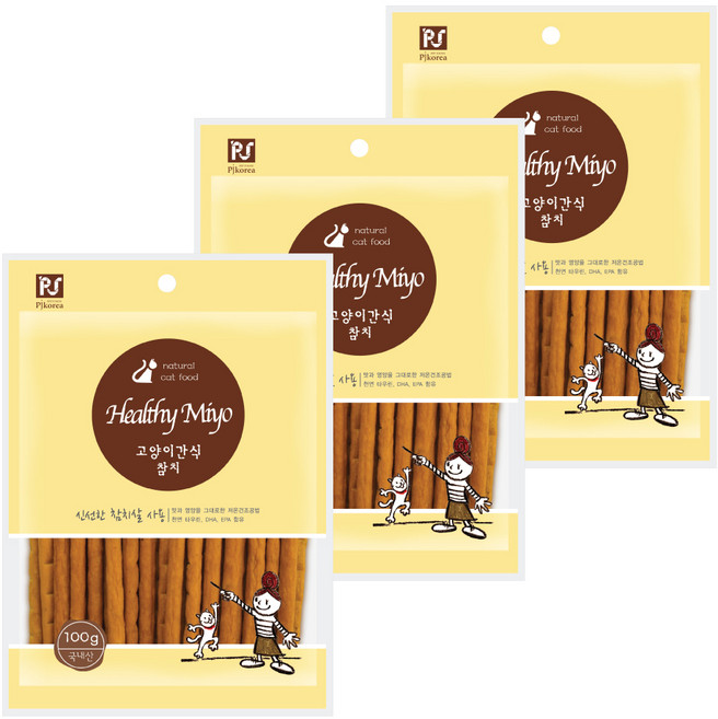 헬씨미요 고양이간식, 참치, 100g, 3개