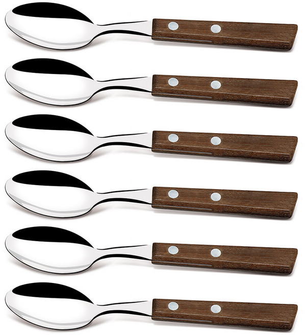 트라몬티나 트레딕셔널 우드핸들 커트러리 티스푼, 혼합색상, 6개