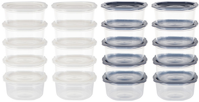 이지앤프리 이지콕 전자렌지용 밥보관용기 세트, 1세트, 그레이 400ml(10P) + 화이트 400ml(10P)