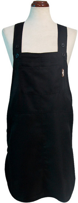 바이데코 방수 솔리드 원피스 앞치마, 블랙, 1개