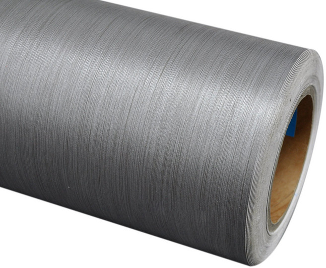 데코리아 에어프리 간편접착식 금속메탈시트지, MS737헤어라인라이트실버, 123 x 500 cm