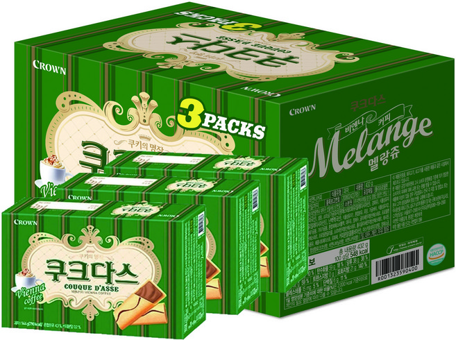 크라운 쿠크다스 커피144g X 3, 144g, 3개