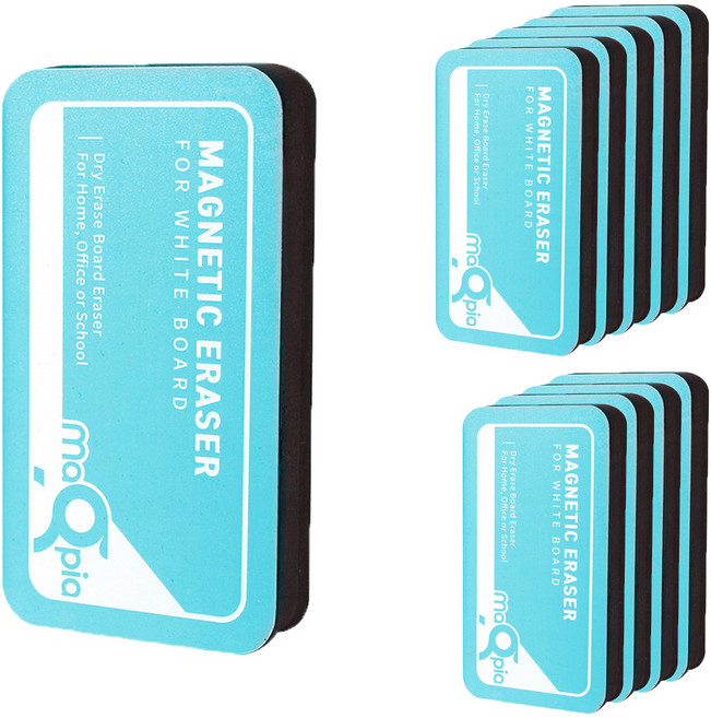 마그피아 화이트보드용 EVA 자석지우개 10p, 블루