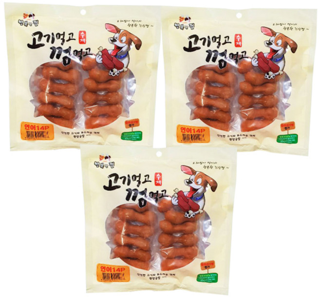행복한껌 강아지 고기먹고 껌먹고 간식 14p, 연어, 220g, 3개
