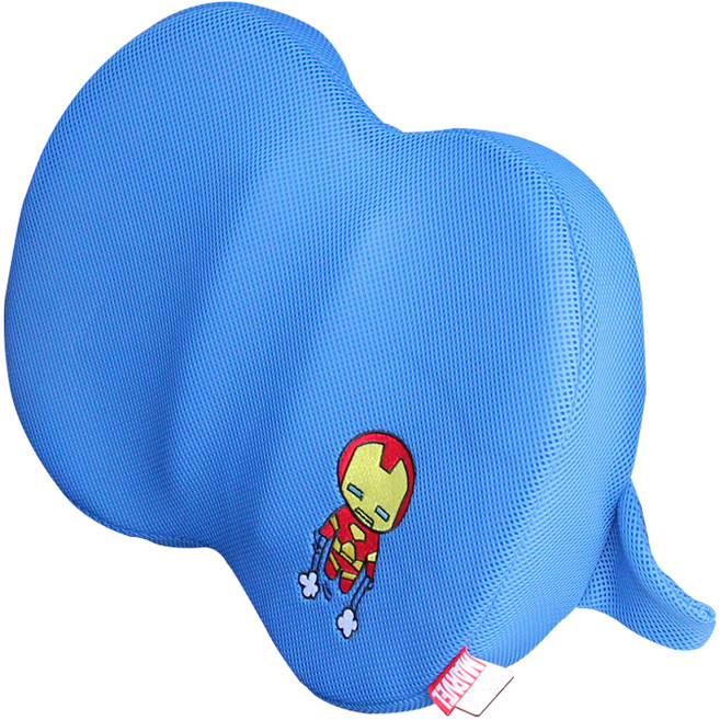 마블 히어로 차량용 등쿠션, 블루(아이언맨), 1개