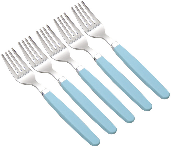 라온누리 픽미 컬러 아동 포크만 5p 세트, 베이직 블루(BL), 1세트