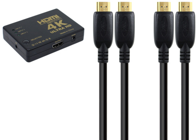 넥시 UHD 4K 3:1 HDMI 스위치, 선택기(NX-HD0301SW), 1개